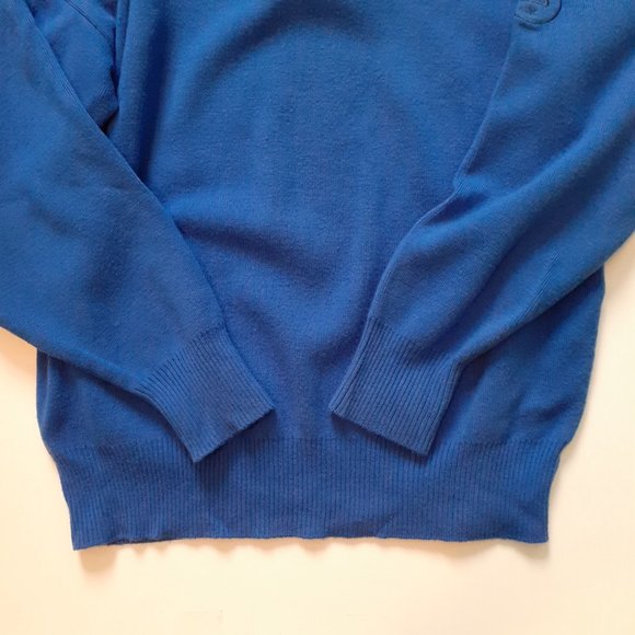 Vintage Bogner Crewneck Wool Acrylic Sweater w/Sleeve Logo Blue Size S - Picture 7 of 10